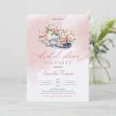 Invitation Elégant boho aquarelle rose pâle roses beige (Debout devant)