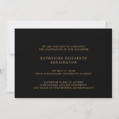 Invitation Elégant Boho Arch Black Gold 3 Photo Graduation (Dos)