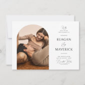 Invitation Elegant Boho Arch Classic Typographie Mariage phot (Devant)