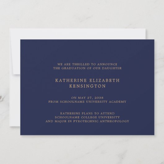 Invitation Elégant Boho Arch Navy Blue Gold 3 Photo (Dos)