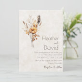 Invitation Élégant boho automne fleur sauvage Mariage (Debout devant)