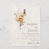 Invitation Élégant boho automne fleur sauvage Mariage (Devant / Derrière)