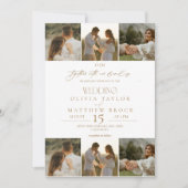 Invitation Elégant Boho Beige & Blanc Mariage photo (Devant)