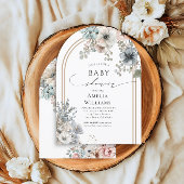 Invitation Elégant Boho Beige et Arc Blanc Floral