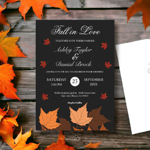 Invitation Elégant Boho Black and White Fall in Love Mariage