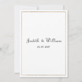 Invitation Elégant boho blanc linly floral en or RSVP (Dos)