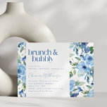 Invitation Elégant Boho bleu clair Aquarelle Brunch Bubbly<br><div class="desc">Elégant Boho bleu clair Aquarelle Floral Brunch Bubbly Bridal Showeuse Invitation</div>