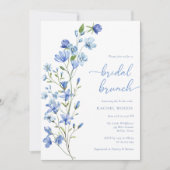 Invitation Elégant Boho Blue Fleur sauvage Brunch nuptial (Devant)