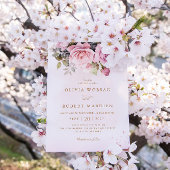 Invitation Elégant Boho Blush Rose Aquarelle Mariage Floral