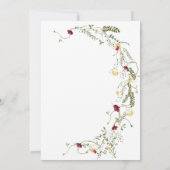 Invitation Élégant Boho Botanique Wildflower Brunch de Mariag (Dos)