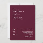 Invitation Elégant Boho Bourgogne Mariage Arch Photo QR Code  (Devant)