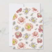 Invitation Elégant Boho Bunny Amour Aquarelle Mariage floral (Dos)