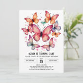 Invitation Elégant Boho Butterfly Girl Anniversaire (Debout devant)