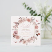 Invitation Elégant Boho Chic Aquarelle Fête des mariées flora (Debout devant)