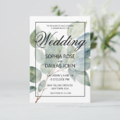 Invitation Elégant boho chic aquarelle verdure botanique (Debout devant)