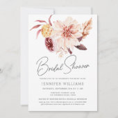 Invitation Elégant Boho Chic Floral Douche nuptiale Invitatio (Devant)