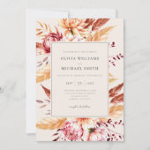 Invitation Elégant Boho Chic Floral Mariage (Devant)