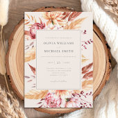 Invitation Elégant Boho Chic Floral Mariage