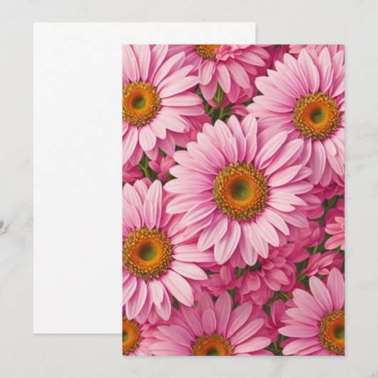 Invitation Élégant boho chic flores rose pâle (Devant / Derrière)