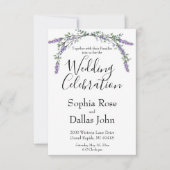 Invitation Élégant boho chic Lavande et Eucalyptus (Devant)