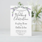 Invitation Élégant boho chic Lavande et Eucalyptus (Debout devant)