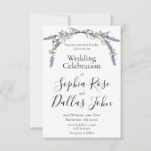 Invitation Élégant boho chic Lavender Eucalyptus mariage (Devant)