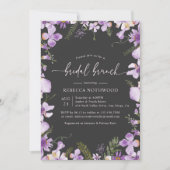 Invitation Elégant Boho Chic Purple Bridal Brunch Douche (Devant)