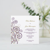 Invitation Elégant Boho Classy Purple Spirales Mariage Invite (Debout devant)