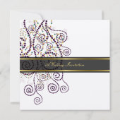 Invitation Elégant Boho Classy Purple Spirales Mariage Invite (Dos)