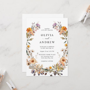 Invitation Elegant Boho Country Fleur sauvage Mariage botaniq