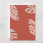 Invitation Élégant Boho en terre cuite Feuilles Croix Baptême (Dos)