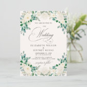 Invitation Elégant Boho été printemps ivoire Mariage floral (Debout devant)