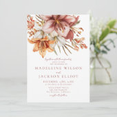 Invitation Elégant Boho Fall Floral Mariage (Debout devant)
