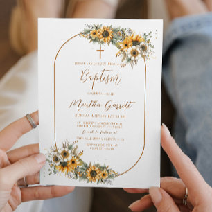 Invitation Élégant Boho Fall Girl Baptême