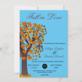 Invitation Elégant Boho Fall in Love Tree Blue Automne Mariag (Devant)