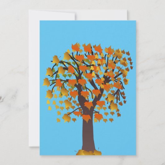 Invitation Elégant Boho Fall in Love Tree Blue Automne Mariag (Dos)