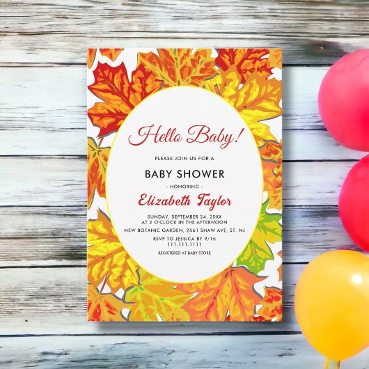 Invitation Elegant Boho Fall quitte le Baby shower de pays