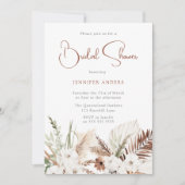 Invitation Élégant Boho Fête des mariées Floral (Devant)