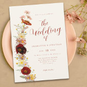 Invitation Élégant Boho Fleur Sauvage Automne