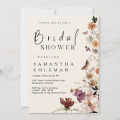 Invitation Elégant Boho Fleur sauvage Blush Pastel Fête des m (Devant)