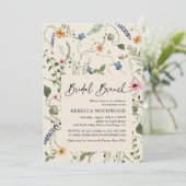 Invitation Elégant Boho Fleur sauvage Bridal Brunch Douche (Debout devant)