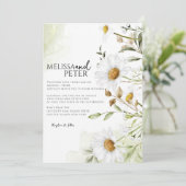 Invitation Elegant Boho Fleur sauvage Daisy Mariage photo (Debout devant)