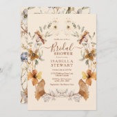 Invitation Elegant Boho Fleur sauvage Elegant Fête des mariée (Devant / Derrière)