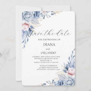 Invitation Elegant Boho Fleur sauvage enregistrer la date