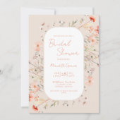 Invitation Elegant Boho Fleur sauvage Fête des mariées (Devant)