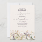 Invitation Elegant Boho Fleur sauvage Fête des mariées (Devant)