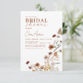 Invitation Elégant Boho Fleur sauvage Fête des mariées de pra (Debout devant)