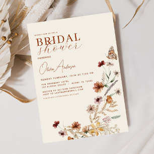 Invitation Elégant Boho Fleur sauvage Fête des mariées de pra