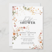 Invitation Elegant Boho Fleur sauvage Fête des mariées floral (Devant)