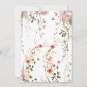 Invitation Elegant Boho Fleur sauvage Fête des mariées floral (Dos)
